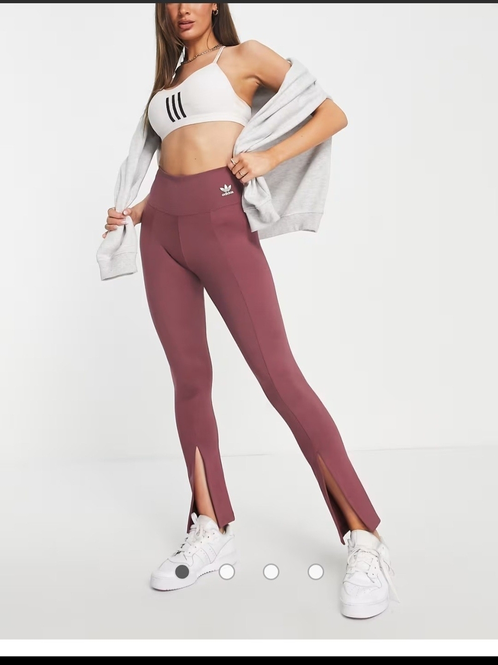 adidas Mauve Split-Hem High-Waist Leggings